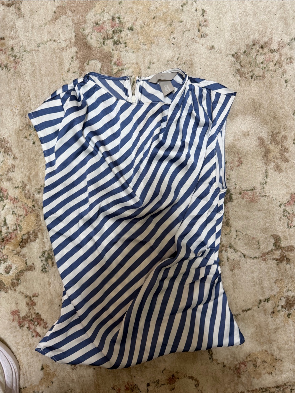H&M Navy and White Striped Sleeveless Top
